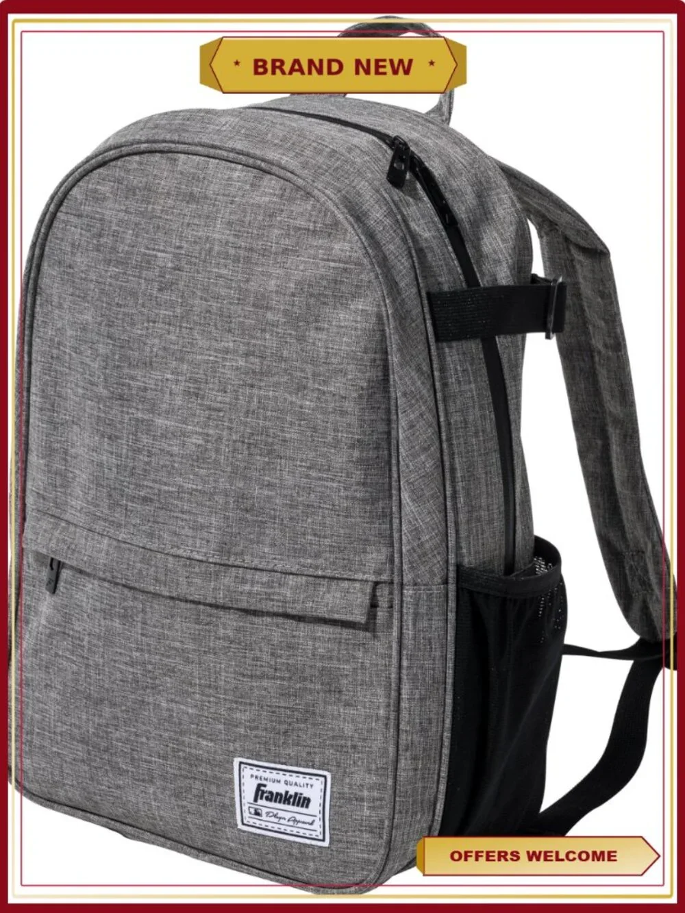 Youth MLB Backpack Baseball School Everyday Use Gear Bag with Fence Hook